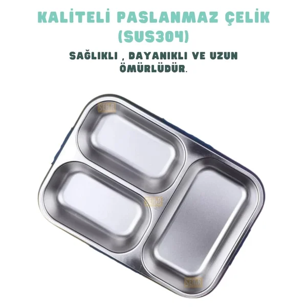 Vagonlife Bento BL50555-1 Sevimli Dostlar Dinozor 750 ml 3 Bölmeli Çelik Beslenme Kutusu - Görsel 5