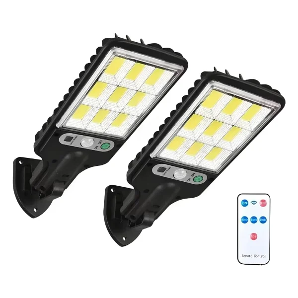 Jouis Solar Güneş Enerjili Sokak Lambası 120 LED - IP65 Su Geçirmez Uzaktan Kumandalı ve Hareket Sensörlü COB LED Dış Mekan Duvar Aydınlatması, Bahçe, Otopark ve Avlu Projektörü - Görsel 6