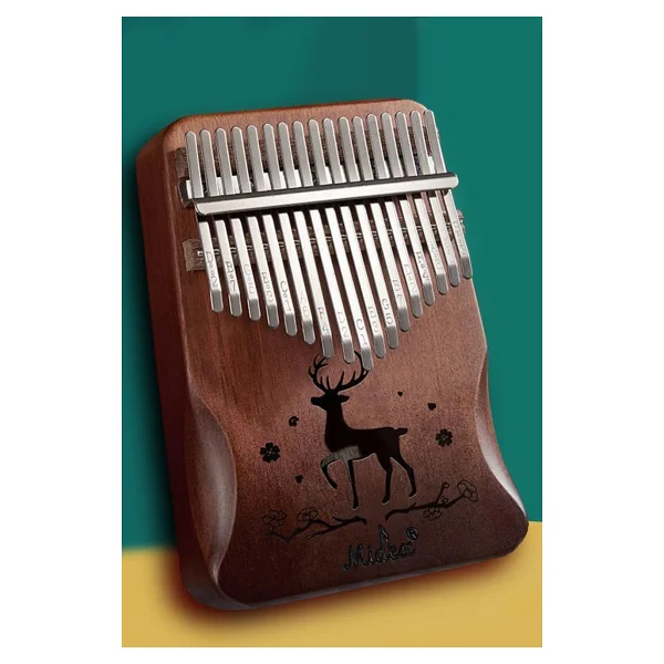 Midex KLX-520 Hakiki Ağaç Geyik Desenli 17 Tuşlu Kalimba Set - Görsel 4