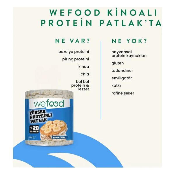 Wefood Kinoalı Protein Patlak 80 g 3'lü - Görsel 2