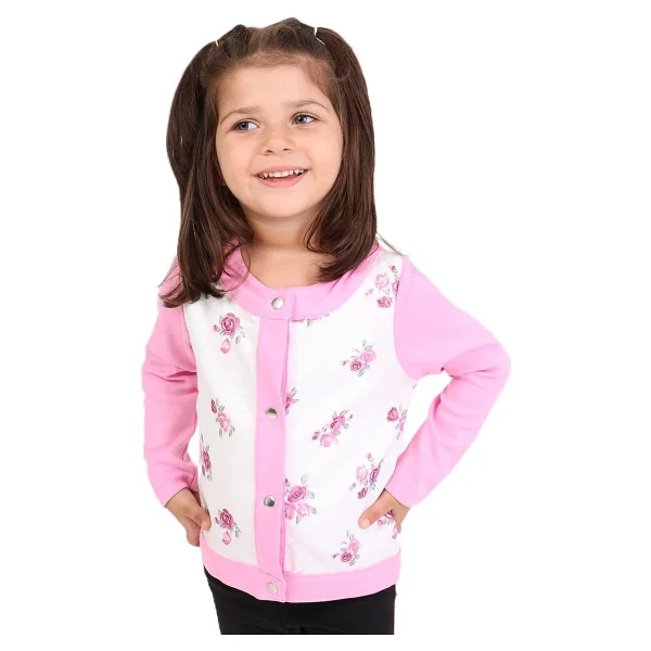 Toontoy Kız Bebek Hırka Çiçek Baskılı Mürdüm 6 AY - Görsel 6