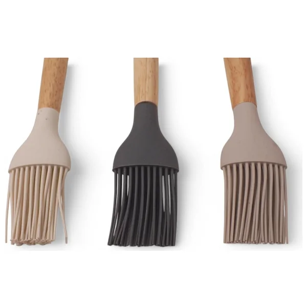 Deconox Bambu Saplı Silikon Fırça, Bambu Uzun Silikon Yağ ve Yumurta Fırçası 27cm 3 Renk Seçenekli (SİYAH) - Görsel 4