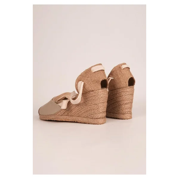 Gerçek Elişi Bej Ipli Dolgu Topuk Keten Espadril Handmade Bej 38 - Görsel 3