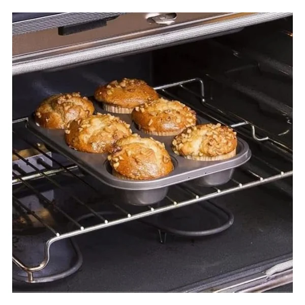 Muffin Kek Kabı ve Cupcake Fırın Tepsisi - Yapışmaz Metal Hamur,Muffin Kabı, Cup Cake Pişirme Tepsisi, Fırın Uyumlu Kek Kalıbı Yüksek Sıcaklığa Dayanıklı (6 Gözlü) - Görsel 5