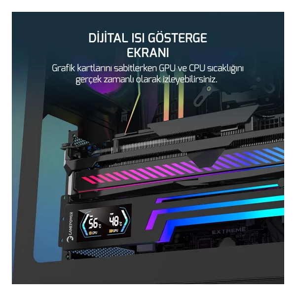 Gamepower HeatSync Siyah ARGB Ekran Kartı Desteği - Görsel 7