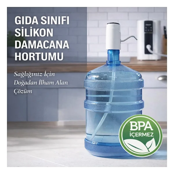 Dyzer Gıda Uyumlu Silikon Hortum - Şarjlı Damacana Su Pompasına uygun - 55CM (6mm X 8mm) - Görsel 2