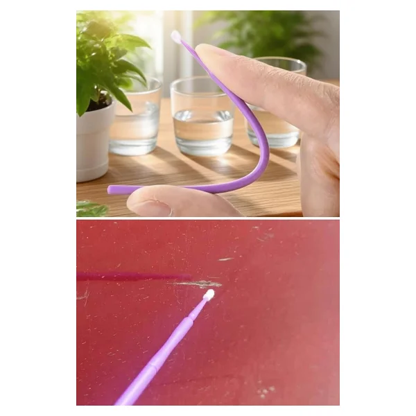 Buffer 100'LÜ Mini Tek Kullanımlık Araba Rötüş Fırçası -ince Uçlu Yumuşak Kıllı Boya Uygulayıcı, Otomotiv Detaylandırma - Görsel 5