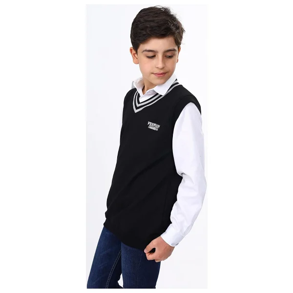 Toontoy Erkek Çocuk Okul Nakışlı Süveter Siyah 13-14 YAŞ - Görsel 2