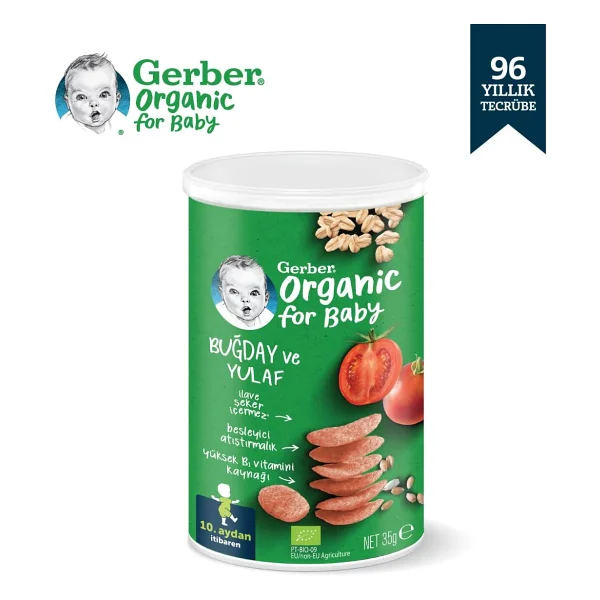 Gerber Organik Buğday ve Yulaflı Bebek Atıştırmalığı 35 gr 5 Adet - Görsel 6