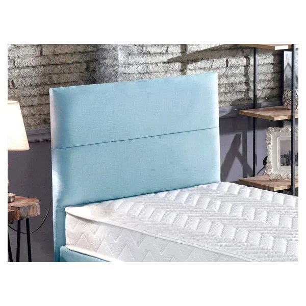 Niron Cozy 120x200 Tek Kişilik Yatak Seti - Mavi Kumaş Baza, Başlık Ve Yatak Takımı - Görsel 4