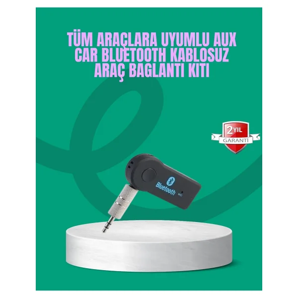Taşınabilir Bluetooth Aux Araç Müzik Ve Konuşma Kiti - Görsel 6