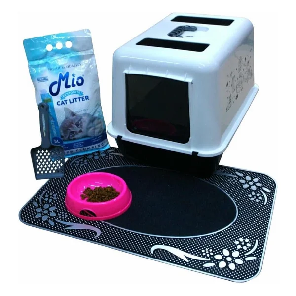 Kedi Kumu + Kürek + Paspas + Mama Kabı + Çiftsan Lux Filtreli Kapalı Kedi Tuvaleti - Görsel 2