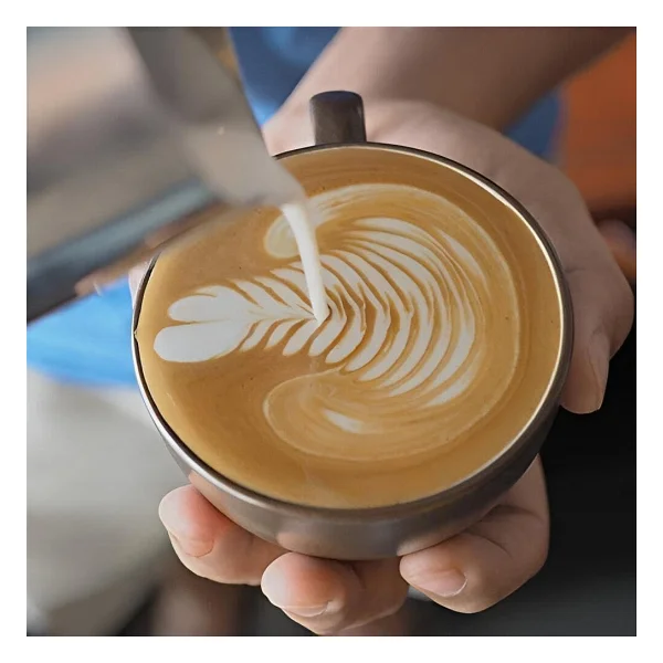 MallArt Paslanmaz Çelik Sütlük - Barista Süt Isıtıcı & Köpürtücü Latte Art Pitcher Küçük & Büyük Boy Seçenekli, Ocak Üstü Çelik Süt Potu (550 ml) - Görsel 2