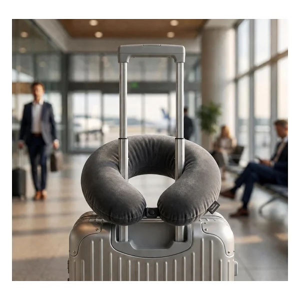 SUWORS Ergonomik Boyun ve Seyahat Yastığı - Yumuşak Silikon Dolgulu, Çıtçıtlı ve Yıkanabilir U Yastık - Uçak, Araba, Otobüs, Ofis ve Uzun Yolculuklar İçin Konforlu Boyun Desteği - Görsel 8