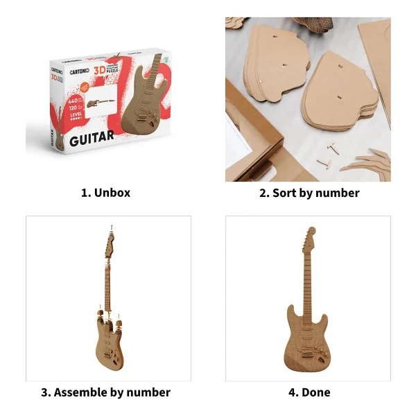 Cartonic Guitar 3D Puzzle - Görsel 5