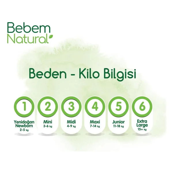 Bebem Natural 6 Numara Ekstra Large 64'lü 3 Adet Bebek Bezi - Görsel 5