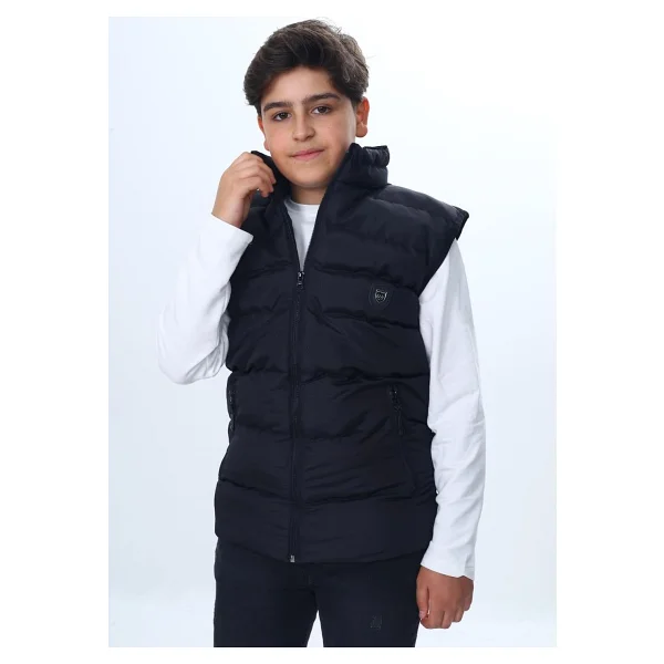 Toontoy Erkek Çocuk Göğsü Armalı Şişme Yelek Siyah 5-6 YAŞ - Görsel 4