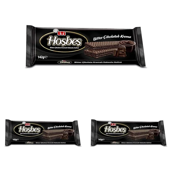 Eti Hoşbeş Bitter Çikolata Kremalı Gofret 142 gr - Görsel 3