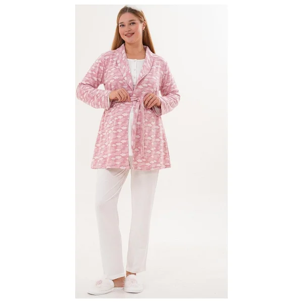 Mecit 6100 Sabahlıklı Şardonlu Pembe Hamile ve Lohusa Pijama Takımı - Görsel 2