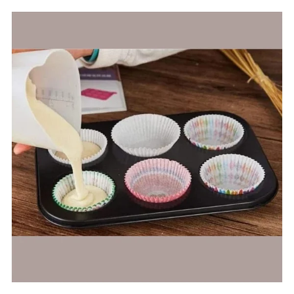 Muffin Kek Kabı ve Cupcake Fırın Tepsisi - Yapışmaz Metal Hamur,Muffin Kabı, Cup Cake Pişirme Tepsisi, Fırın Uyumlu Kek Kalıbı Yüksek Sıcaklığa Dayanıklı (6 Gözlü) - Görsel 3