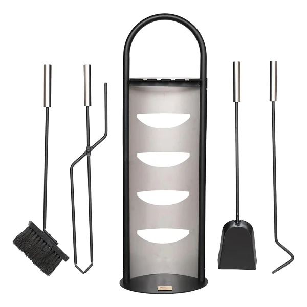 SOMINECO 5 Li Lüx Ithal Inox Standlı Şömine-soba Maşa Takımı Aksesuar Set 024 - Görsel 2