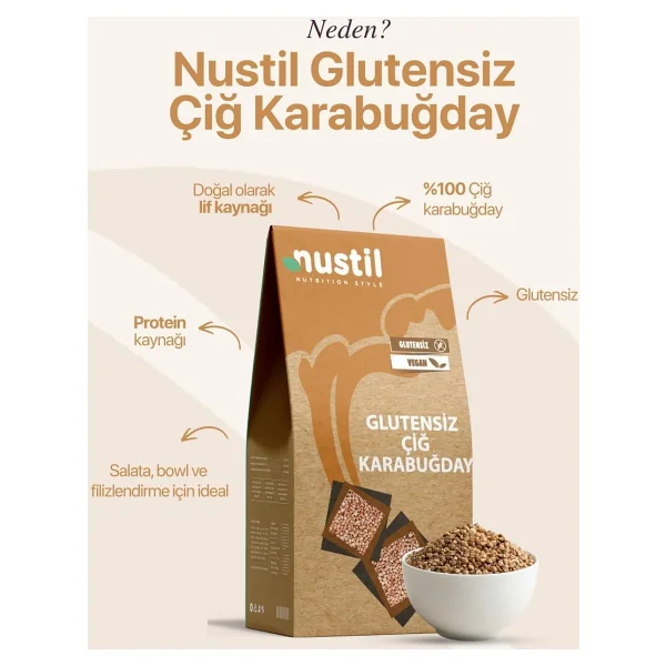 Nustil Glutensiz Çiğ Karabuğday Unu 350 gr - Görsel 3
