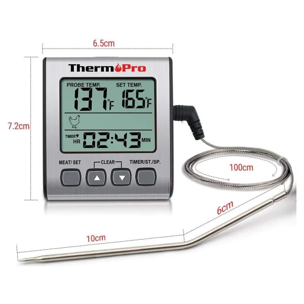 Thermo Pro Thermopro Dijital Problu Et Barbekü Gıda Termometresi - Görsel 3