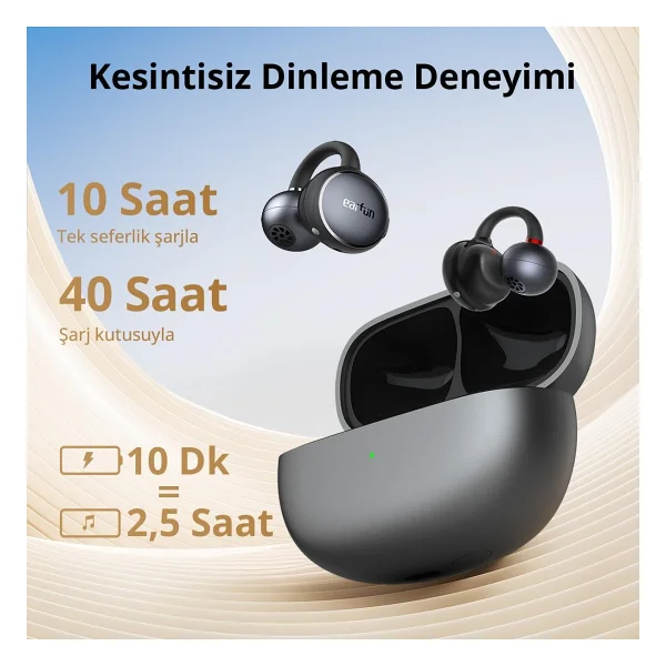 EarFun Clip TWS Gri Open Ear Bluetooth Kulaklık - Görsel 6