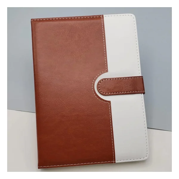 Tarihsiz Ajanda Defter Kahverengi Beyaz Renk - Görsel 3