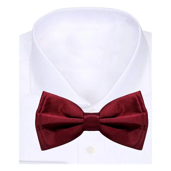 Bordo Ayarlanabilir Saten Çocuk Papyon Ve Mendil Seti Bordo - Görsel 7