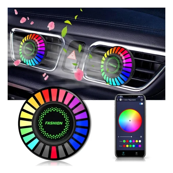 Araç İçi Oto Koku Hazneli Bluetooth RGB Sese Duyarlı Şarjlı Ortam Müzik Ritim Aydınlatması 1 ADET - Görsel 5