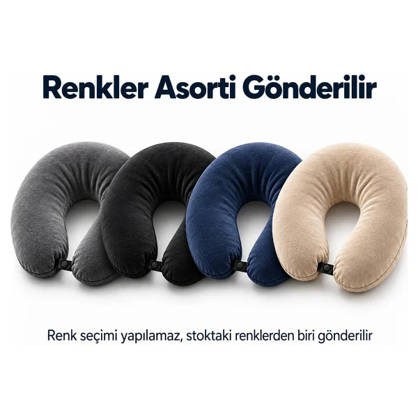 SUWORS Ergonomik Boyun ve Seyahat Yastığı - Yumuşak Silikon Dolgulu, Çıtçıtlı ve Yıkanabilir U Yastık - Uçak, Araba, Otobüs, Ofis ve Uzun Yolculuklar İçin Konforlu Boyun Desteği - Görsel 3