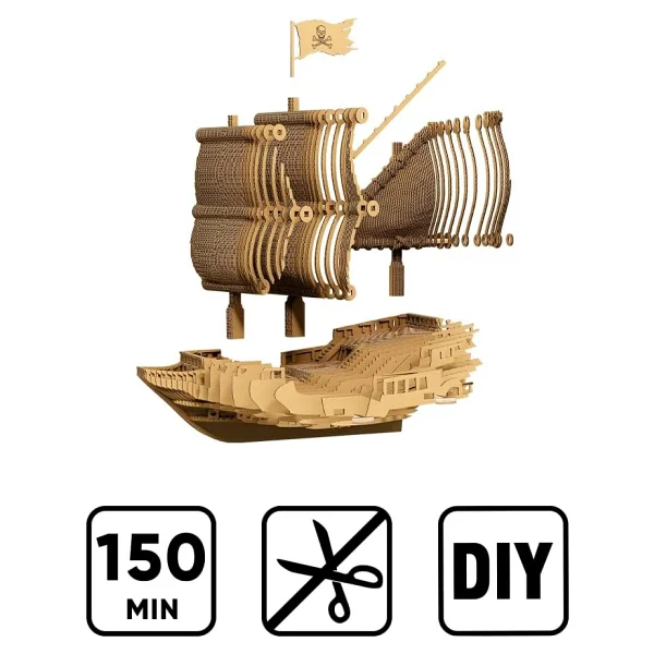 Cartonic Pirate Ship 3D Puzzle - Görsel 4