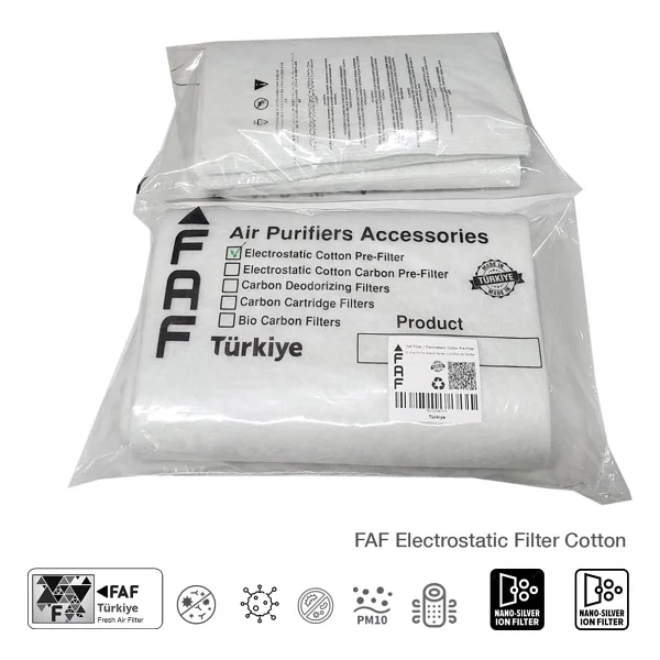 Faf Fresh Air Filter 10 Adet Elektrostatik Pamuk, Xiaomi Purifier Serileri İle Uyumlu Hava Temizleyici Filtre Üstü Elektrostatik Toz Tutucu Koruyucu (Mijia VIOMI) - Görsel 2