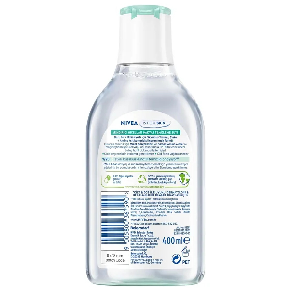 Nivea Micellar Arındırıcı 400 ml Makyaj Temizleme Suyu - Görsel 2