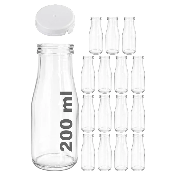500 ml Şeffaf Sürahi Süt, Ayran, Su, Limonata, Meşrubat Şişesi 500 Cc Yırtmalı Kapaklı Cam Şişe 6 Adet (6, Beyaz Kilitli Kapak, 500) - Görsel 10
