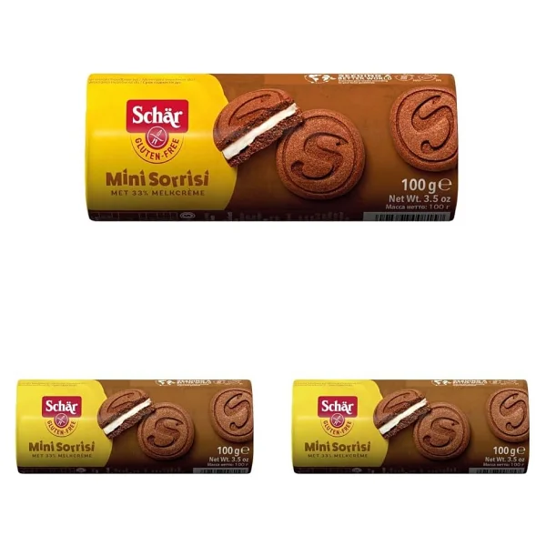 Schar Glutensiz Mini Sorrisi Kaymaklı Çikolatalı Bisküvi 100 gr - Görsel 4