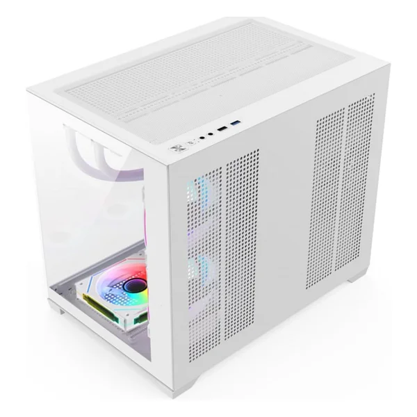 Terranova Kumandalı 6 ARGB Fanlı Nova Beyaz Midi Tower Cam Panel Gaming Oyuncu Bilgisayar Kasası (Be - Görsel 4