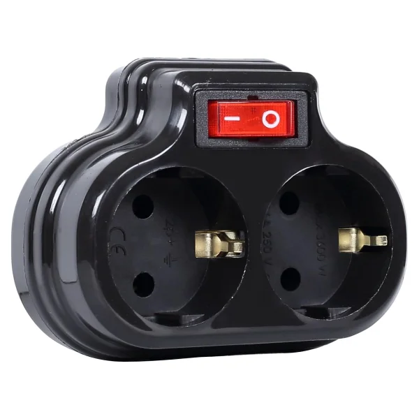 TİMSAL 2'li Anahtarlı Golyat, İkili Topraklı Priz Çoklayıcı Fiş, Beyaz renk, 16A 250 Volt, Max 3600 Watt (Beyaz) - Görsel 2