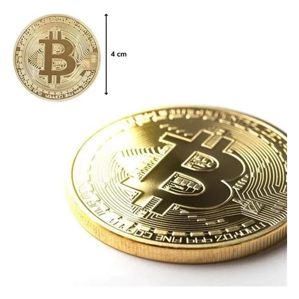 GüncelÇarşı 4 Adet Bitcoin Madeni Hatıra Parası Madeni Bitcoin Hediye Sikke Para - Görsel 2
