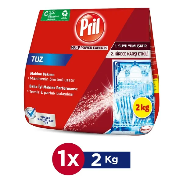 Pril Duo Power Experts Bulaşık Makinesi Tuzu 2 kg - Görsel 2