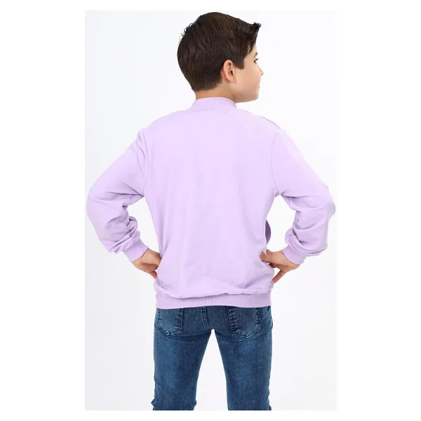 Toontoy Erkek Çocuk Baskılı Hırka Lila 12-13 YAŞ - Görsel 4
