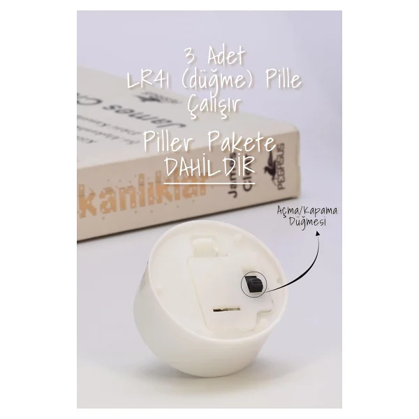 12 Adet LED Mum Tealight Mini Dumansız Pilli Alevli Dekoratif Yapay Mum Işıldak Beyaz 1036-2 - Görsel 4