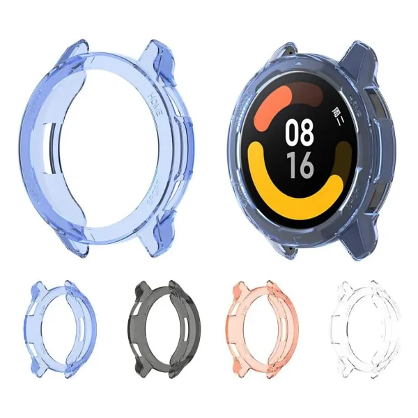 Coverzone Xiaomi Watch S1 Active Gl ile Uyumlu Toz ve Kirden Koruyan Sadece Kasa Koruma Ekran Açık Xiaomi Watch S1 Active Gl ile Uyumlu Akıllı Saat Çerçeve Koruması (Şeffaf) - Görsel 3