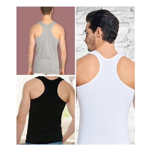 Tutku Erkek Ribana Sporcu Rambo%100 Pamuk Atlet 6'lı Paket (3-3 Siyah), Beyaz, 2XL - Görsel 3