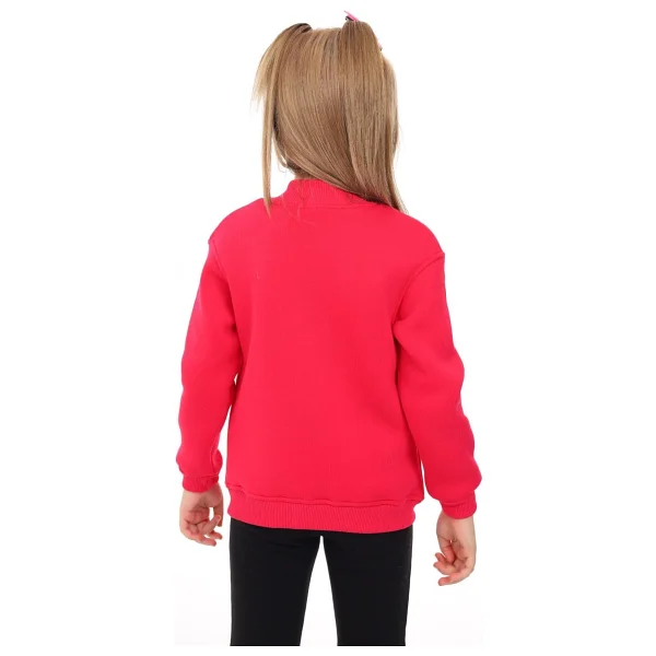 Toontoy Kız Çocuk Nakışlı Hırka Koyu Fuşya 3 YAŞ - Görsel 5