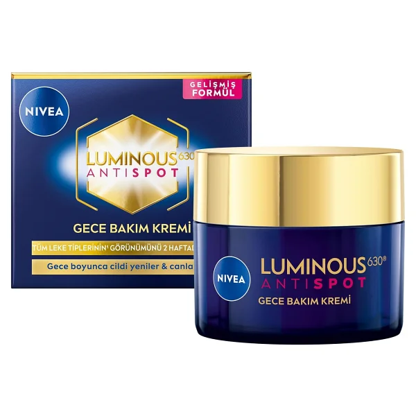 NIVEA Luminous630 Thiamidol Etkili Leke Karşıtı Gece Yüz Bakım Kremi 50ml, Hyaluronik Asit, Nemlendirici - Görsel 2