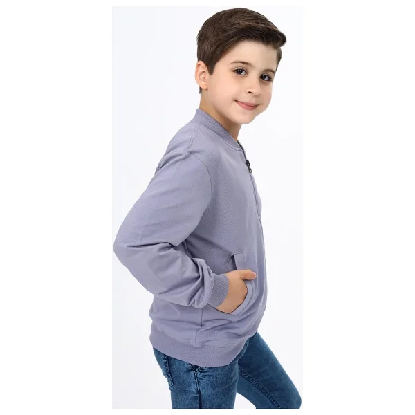 Toontoy Erkek Çocuk Baskılı Hırka Koyu Gri 12-13 YAŞ - Görsel 4