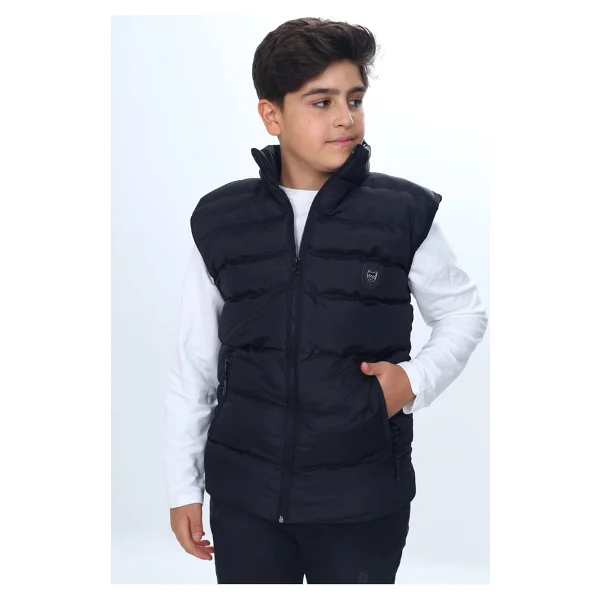 Toontoy Erkek Çocuk Göğsü Armalı Şişme Yelek Siyah 5-6 YAŞ - Görsel 3