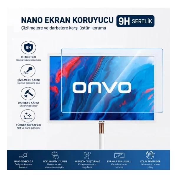 Engo Onvo 32OVM6500X 32 inç Ekran Koruyucu 9H Nano Parlak - Görsel 3
